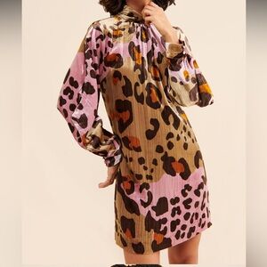 Anthropologie Layla Leopard Velvet Mini Dress